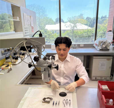 Qambari preparing specimen